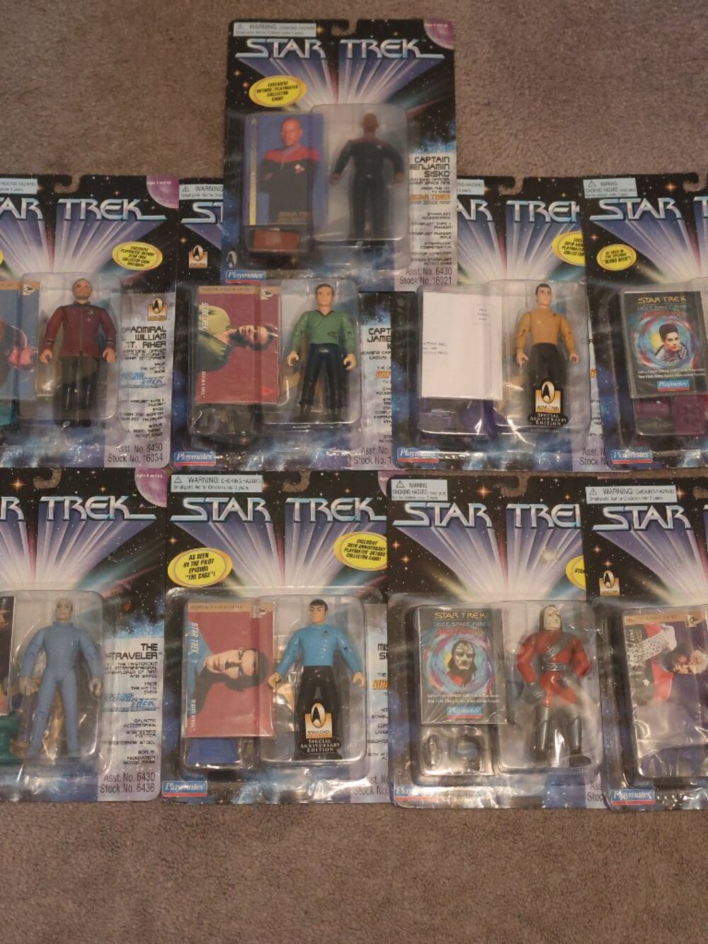 Lot of 9 Star Trek Original TV Series Action Figure Skybox Card Playmates 1996
